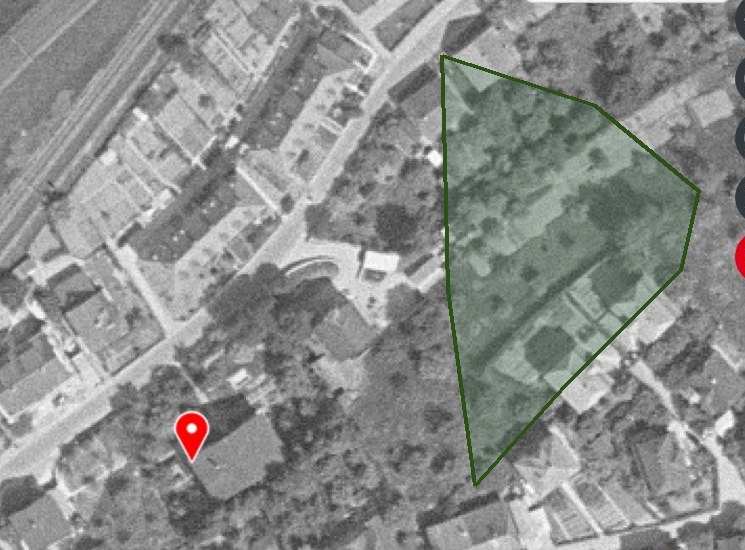 Luftbild 1951: Chalet an der Mettstrasse 6 weiterhin vorhanden