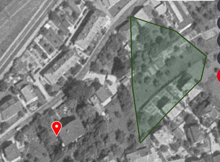 Luftbild 1965: Chalet an der Mettstrasse 6 weiterhin vorhanden