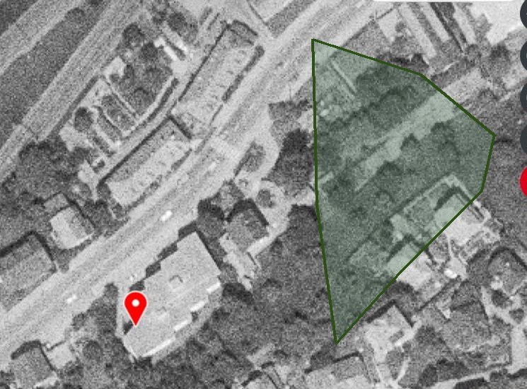 Luftbild 1985: der Ersatzbau an der Mettstrasse 6