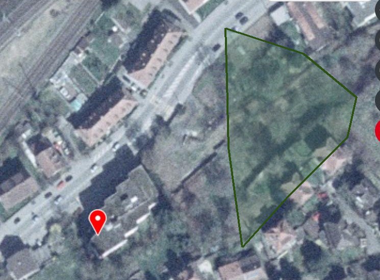 Luftbild 2005: der Ersatzbau an der Mettstrasse 6, Farbaufnahme